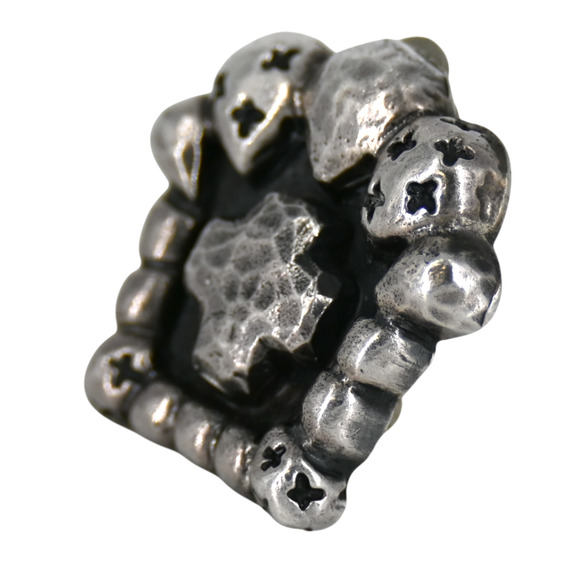 Dian Malouf Sterling Silver Hammered Cross Clip On Earrings - Picture 8 of 8